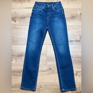 Silver Avery Straight Leg Jeans in Deep Blue Size 27